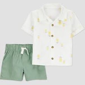 Carter's White and Green Kids Matching Set